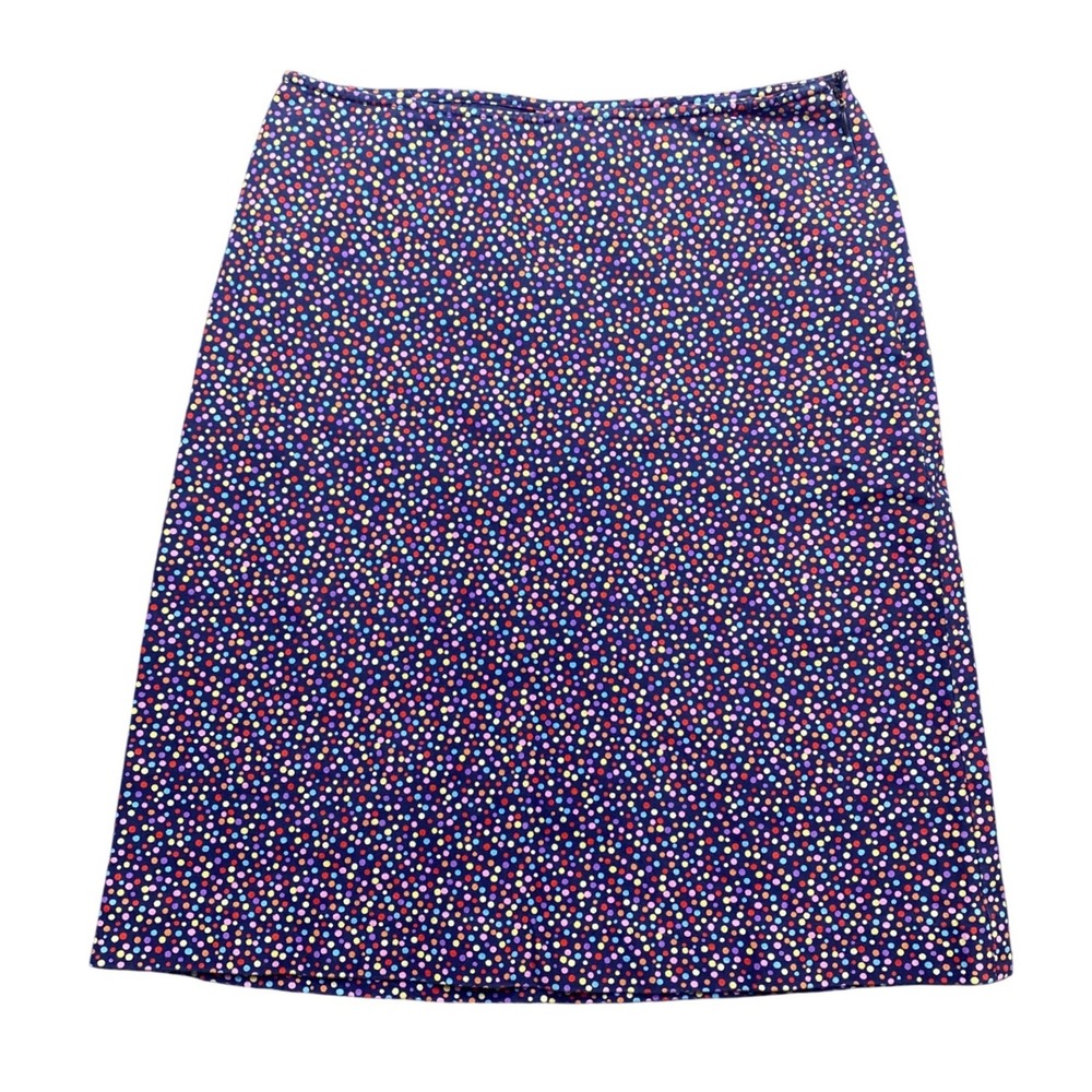 Esprit Navy Blue Polka Dot Mini Skirt Multi Color Confetti Size 3/4 Retro Boho